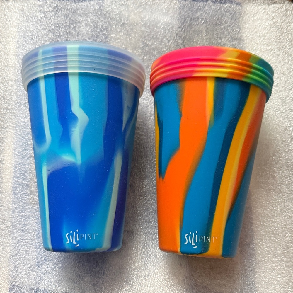 Silipint Cups Silicone Cups with Original Lids Sippy Cups